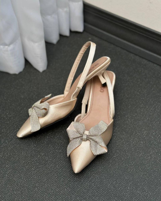 کفش مجلسی پاپیونی زنانه/دخترانه پاشنه ۳ سانت سایزبندی ۳۶ تا ۴۱ زیره دافوس قالب ترک
