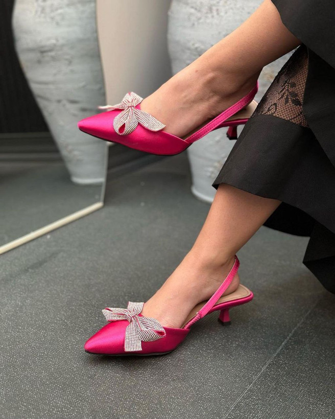 کفش مجلسی پاپیونی زنانه/دخترانه پاشنه ۳ سانت سایزبندی ۳۶ تا ۴۱ زیره دافوس قالب ترک