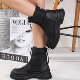 نیم بوت کاپشنی جدید زنانه/دخترانه زیره پی یو طبی بسیار سبک و راحت جنس رویه کاپشنی ضد آب کیفیت عالی زیپ خارجی قالب کاملا استاندارد