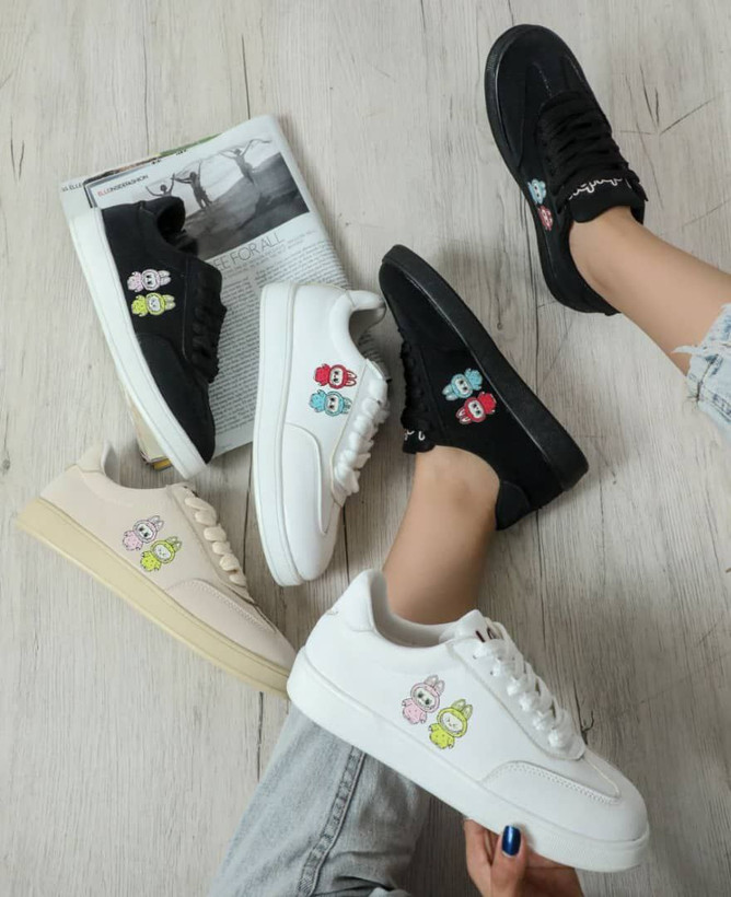 کتونی عروسکی لبوبو زنانه/دخترانه شیک و راحت سبک و خوشپا سایزبندی ۳۷ تا ۴۰