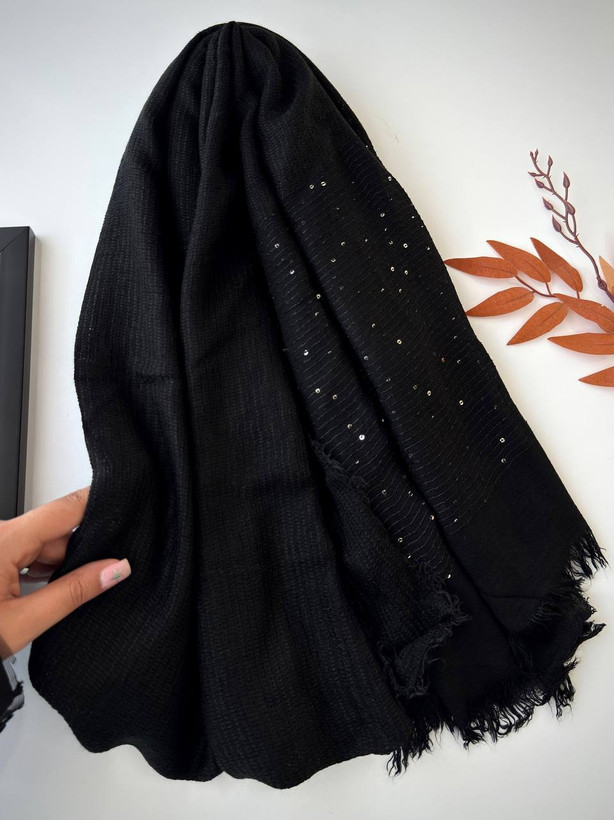 شال پاییزه مشکی تک رنگ فروش بصورت تک و عمده 🍁