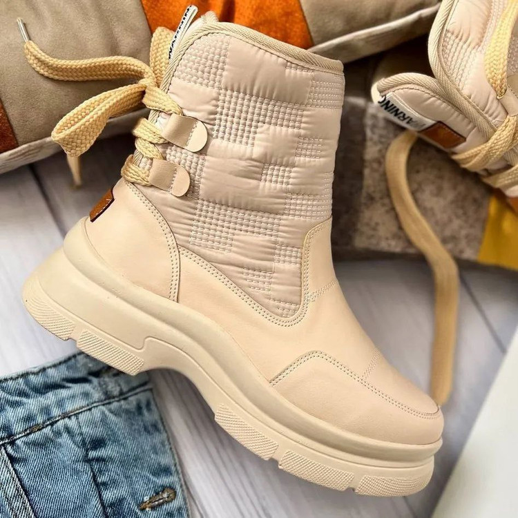 نیم بوت جدید زنانه/دخترانه رویه ترکیبی کاپشنی و چرم حوله ای زیره پیو کیفیت بسیار عالی بسیار شیک خوشپا و راحت