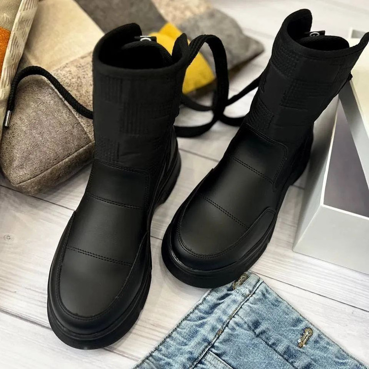 نیم بوت جدید زنانه/دخترانه رویه ترکیبی کاپشنی و چرم حوله ای زیره پیو کیفیت بسیار عالی بسیار شیک خوشپا و راحت