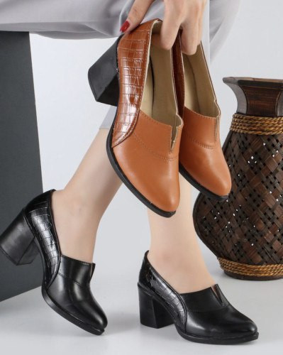 کفش کارمندی و اداری زنانه/دخترانه مدل لبخند پاشنه ۷ سانت کیفیت عالی شیک و خوشپا و راحت زیره پیو کیفیت اورجینال سایزبندی ۳۷ تا ۴۱