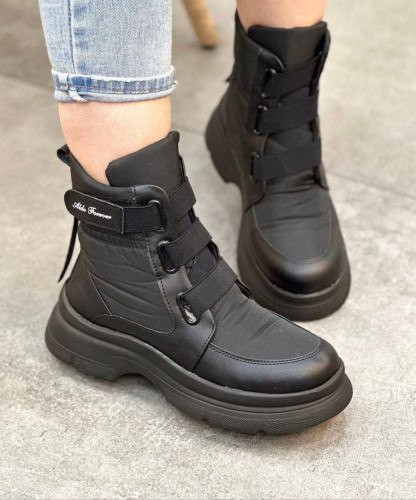 نیم بوت زنانه/دخترانه کاپشنی مدل مشکات زیره پلیمر سایزبندی ۳۷ تا ۴۰ رنگ مشکی قیمت رقابتی خرید از تولیدی