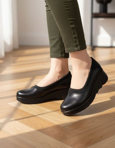 کفش طبی زنانه/دخترانه مدل دوتیکه مهر رویه سوئیت خارجی درجه یک پاشنه پیو ۴ سانت کاملا طبی و بسیار سبک و راحت سایزبندی ۳۶ تا ۴۰