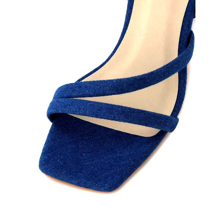 کفش صندل زنانه/دخترانه سایزبندی ۳۶ تا ۴۱ پاشنه ۵ سانت در دو رنگ آبی روشن و تیره