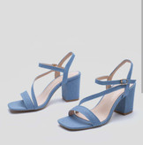 کفش صندل زنانه/دخترانه سایزبندی ۳۶ تا ۴۱ پاشنه ۵ سانت در دو رنگ آبی روشن و تیره