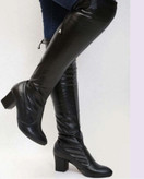 بوت جورابی بلند چرم پاشنه دار زنانه/دخترانه پاشنه ۵ سانت زیره دافوس کیفیت اصلی سایزبندی ۳۷ تا ۴۰ قالب استاندارد