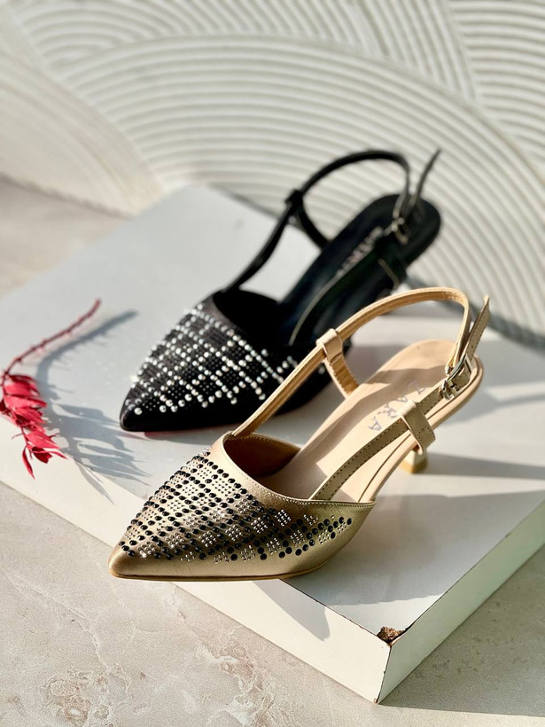 کفش مجلسی زنانه/دخترانه نگینی سایزبندی ۳۶ تا ۴۰ قالب استاندارد با ضمانت گارانتی