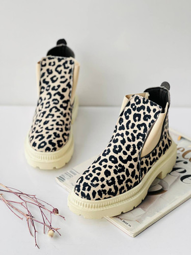 کفش بوت پلنگی زنانه/دخترانه سایزبندی ۳۷ تا ۴۰ قالب استاندارد با ضمانت گارانتی