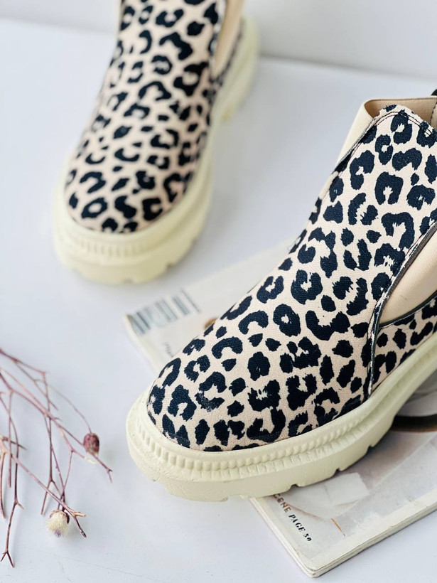 کفش بوت پلنگی زنانه/دخترانه سایزبندی ۳۷ تا ۴۰ قالب استاندارد با ضمانت گارانتی