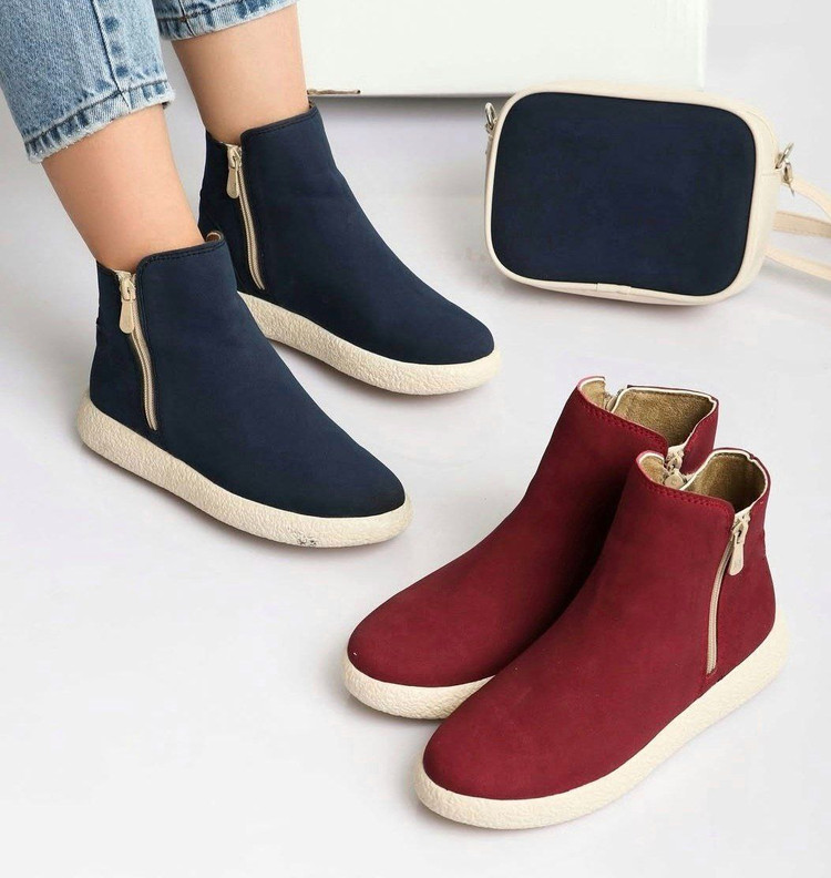 بوت دو زیپ جدید زنانه/دخترانه زیره پیو و سبک طبی رویه میکروسوییت درجه یک بسیار شیک خوشپا و راحت سایز۳۷ تا ۴۰