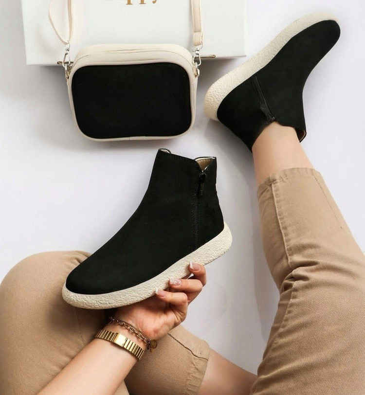 بوت دو زیپ جدید زنانه/دخترانه زیره پیو و سبک طبی رویه میکروسوییت درجه یک بسیار شیک خوشپا و راحت سایز۳۷ تا ۴۰