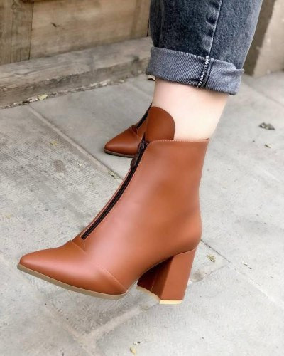 بوت پاشنه دار جدید زنانه/دخترانه اندازه پاشنه ۵ سانت سایزبندی ۳۷ تا ۴۰ در دو رنگ عسلی و مشکی