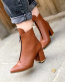 بوت پاشنه دار جدید زنانه/دخترانه اندازه پاشنه ۵ سانت سایزبندی ۳۷ تا ۴۰ در دو رنگ عسلی و مشکی