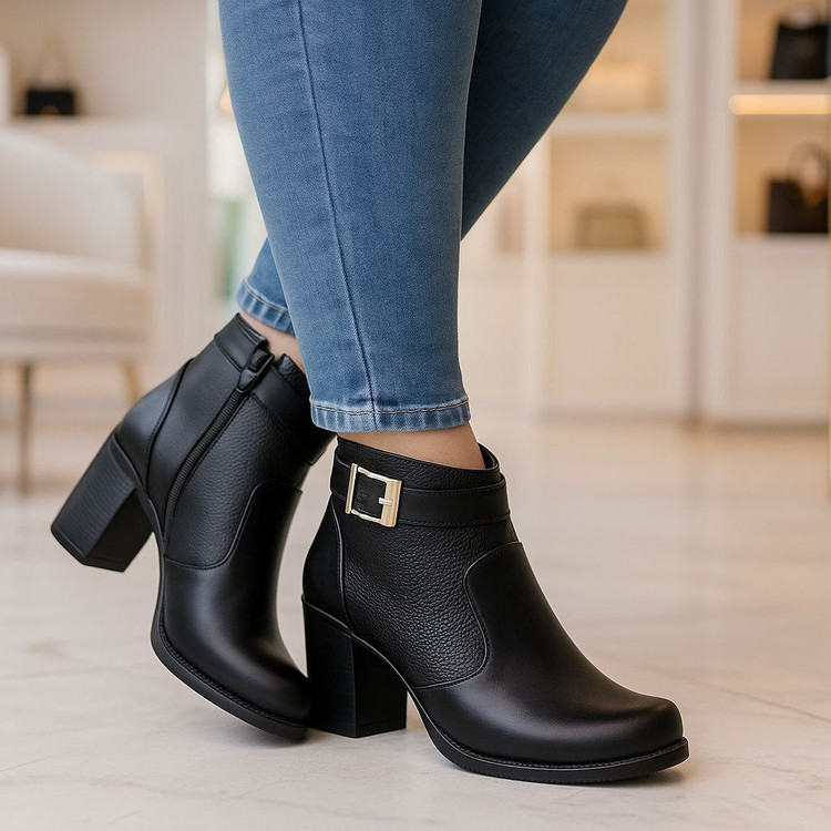 بوت زنانه/دخترانه مدل مانلی رویه بیاله و فلوتر خارجی ایتالیا پاشنه پیو ۶ سانت کاملا طبی و بسیار سبک و راحت سایزبندی ۳۶ تا ۴۰