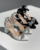 کفش مجلسی زنانه/دخترانه مدل Helenپاشنه ۷ سانت شیک و راحت سایز۳۷ تا ۴۱ در دو جنس چرم صنعتی و سوییت ترک