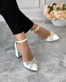 کفش مجلسی زنانه/دخترانه مدل Helenپاشنه ۷ سانت شیک و راحت سایز۳۷ تا ۴۱ در دو جنس چرم صنعتی و سوییت ترک