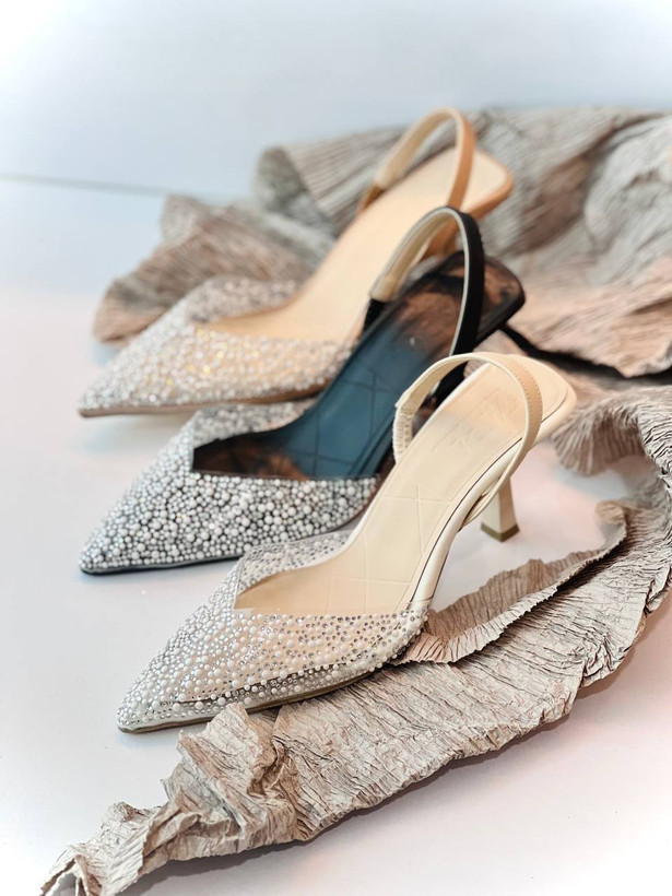 کفش مجلسی زنانه/دخترانه زارا مرواریدی پاشنه ۶ سانت با کیفیت و ضمانت سایزبندی ۳۶ تا ۴۱