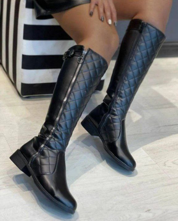 بوت شنل بلند جدید زنانه/دخترانه بغل زیپ کیفیت عالی بسیار شیک خوشپا و راحت سایزبندی ۳۶ تا ۴۰