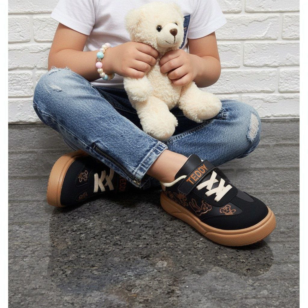 کفش بچگانه تدی دخترانه /پسرانه جنس رویه فوم و سوییت پاشنه ۳ سانتی زیره ایربولینگ فوق العاده نرم و راحت قالب استاندارد کیفیت عالی سایزبندی ۳۱ تا ۳۶