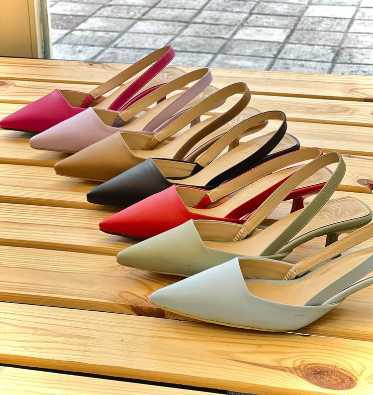 کفش مجلسی زنانه/دخترانه زارا جنس چرم پاشنه ۳ سانت کیفیت عالی و درجه یک سایزبندی ۳۶ تا ۴۱ قالب استاندارد رنگبندی مداد رنگی