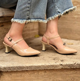 کفش مجلسی زنانه/دخترانه جنس رویه ورنی براق پاشنه ۷ سانت زیره دلتا کیفیت بینظیر سایز ۳۷ تا ۴۰ پاخوری شیک