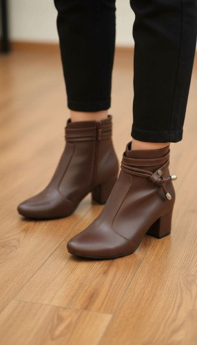 نیم بوت پاشنه دار جدید زنانه/دخترانه کیفیت عالی پاشنه ۵ سانت سایزبندی ۳۷ تا ۴۱