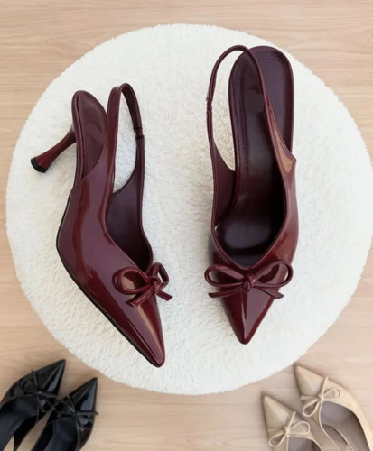 کفش مجلسی زنانه/دخترانه مدل آیسو پاشنه ۶ سانت برند sis رویه کار ورنی ترک سایزبندی ۳۶ تا ۴۰