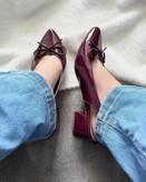 کفش مجلسی زنانه/دخترانه مدل لاوین پاشنه ۵ سانت راحت رویه ورنی وارداتی ترک سایزبندی ۳۷ تا ۴۱ کیفیت کفش تبریز