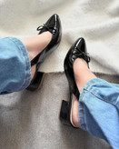 کفش مجلسی زنانه/دخترانه مدل لاوین پاشنه ۵ سانت راحت رویه ورنی وارداتی ترک سایزبندی ۳۷ تا ۴۱ کیفیت کفش تبریز