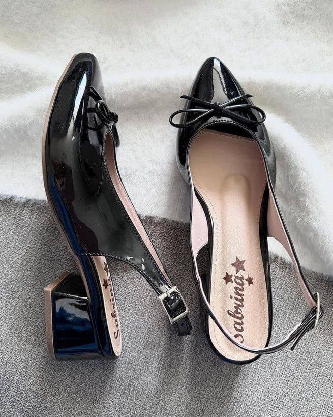 کفش مجلسی زنانه/دخترانه مدل لاوین پاشنه ۵ سانت راحت رویه ورنی وارداتی ترک سایزبندی ۳۷ تا ۴۱ کیفیت کفش تبریز