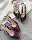 کفش مجلسی زنانه/دخترانه مدل لاوین پاشنه ۵ سانت راحت رویه ورنی وارداتی ترک سایزبندی ۳۷ تا ۴۱ کیفیت کفش تبریز