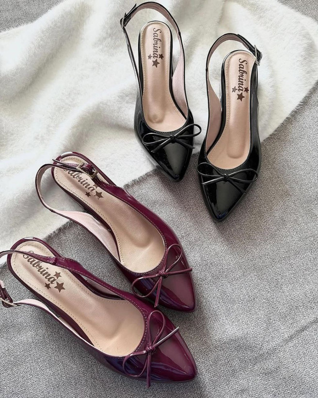 کفش مجلسی زنانه/دخترانه مدل لاوین پاشنه ۵ سانت راحت رویه ورنی وارداتی ترک سایزبندی ۳۷ تا ۴۱ کیفیت کفش تبریز