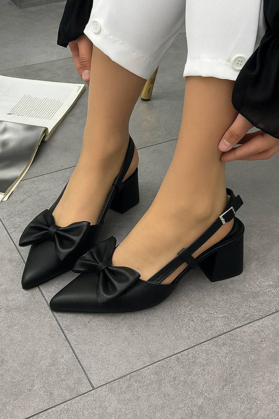 کفش مجلسی زنانه/دخترانه مدل ماهلین سایزبندی ۳۷ تا ۴۱ پاشنه ۵ سانت زیره کار Pu نرم مناسب روزمره و مجالس قالب کار ترک