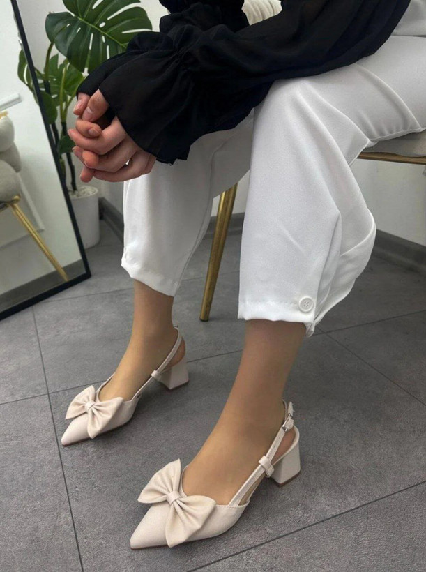 کفش مجلسی زنانه/دخترانه مدل ماهلین سایزبندی ۳۷ تا ۴۱ پاشنه ۵ سانت زیره کار Pu نرم مناسب روزمره و مجالس قالب کار ترک