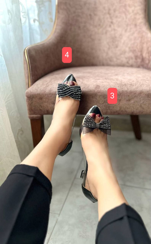 کفش مجلسی طلقی زنانه/دخترانه مدل amatis در چهار مدل سگک انتخابی سایز ۳۶ تا ۴۱ پاشنه ۶ سانت شیشه ای دامنی