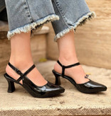 کفش مجلسی زنانه/دخترانه رویه ورنی پاشنه ۷ سانت زیره دلتا کیفیت بینظیر پاخوری شیک سایزبندی ۳۷ تا ۴۰