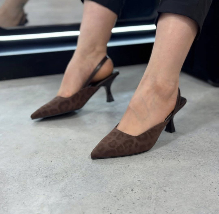 کفش پاشنه دار پلنگی جدید زنانه/دخترانه زیره دافوس پاشنه ۵ سانت کیفیت عالی سایزبندی ۳۷ تا ۴۰