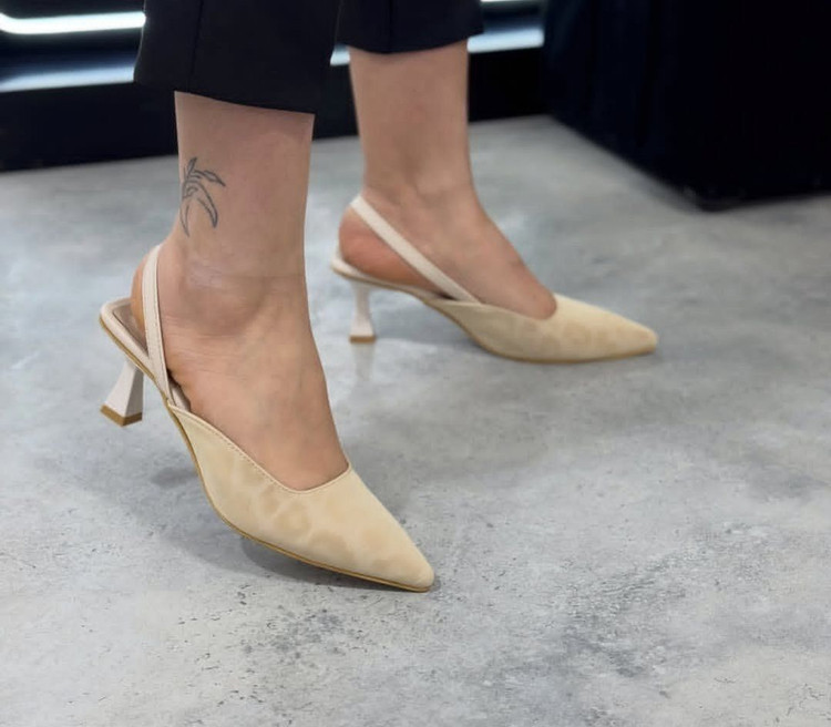 کفش پاشنه دار پلنگی جدید زنانه/دخترانه زیره دافوس پاشنه ۵ سانت کیفیت عالی سایزبندی ۳۷ تا ۴۰