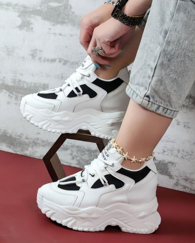 کتونی جدید زنانه/دخترانه لژ مخفی کل لژ ۷ سانت زیره پیو و سبک بسیار باکیفیت خوشپا و راحت موجودی گرفته شود